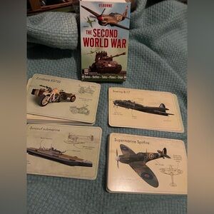 USBORNE THE SECOND WORLD WAR CARD SET DATES BATTLES TANKS PLANES SHIPS WWII